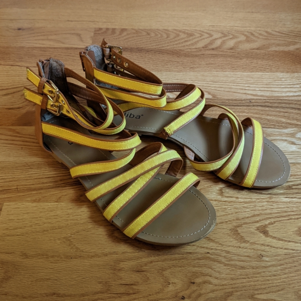 Diba yellow gladiator sandals